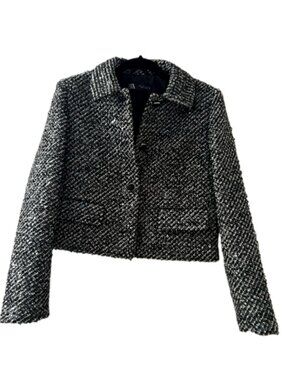 Zara black and white sparkly short jacket